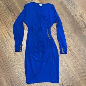 Cache Royal Blue dress with gold accents